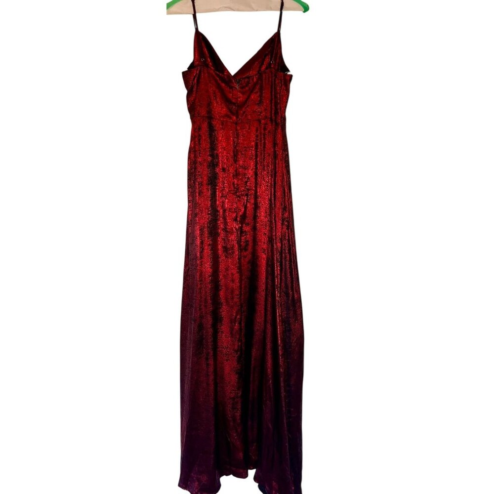 Lulus Shining Just For You Red Metallic Cowl Neck Maxi Dress Size Small - Picture 4 of 11